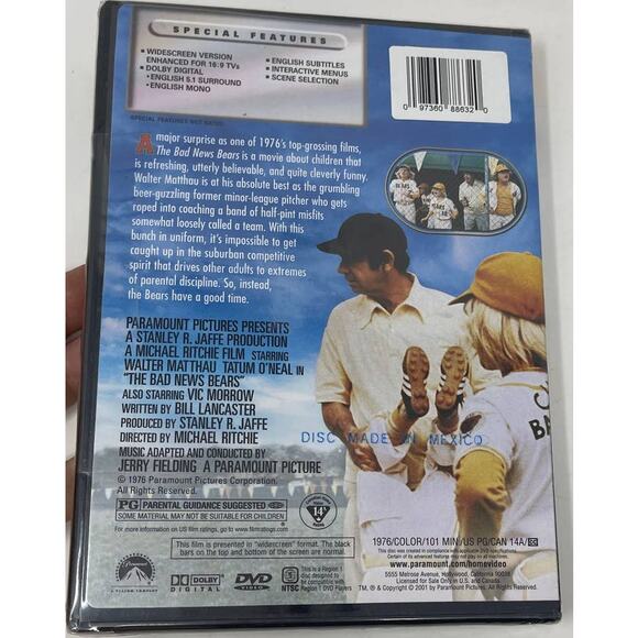 The Bad News Bears (DVD) Walter Matthau/Tatum O'Neal NEW SEALED Baseball Movie - Picture 2 of 4